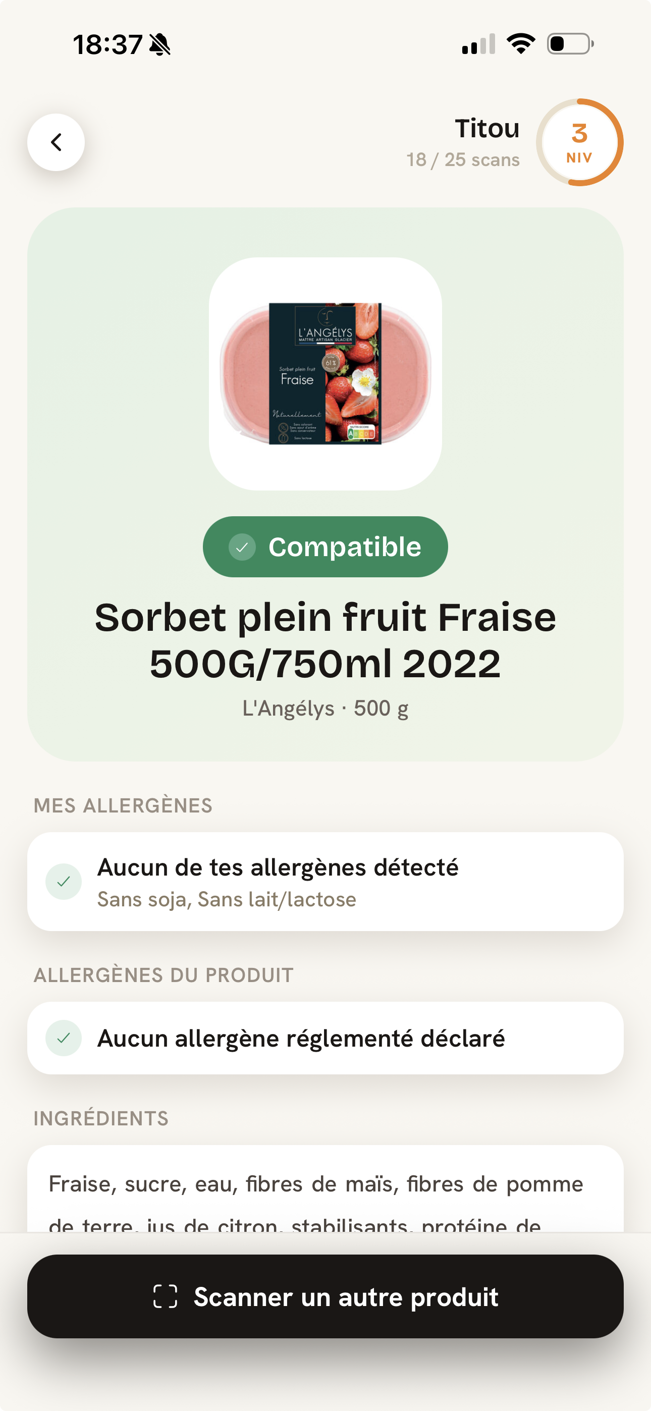 Résultat de scan Codiz